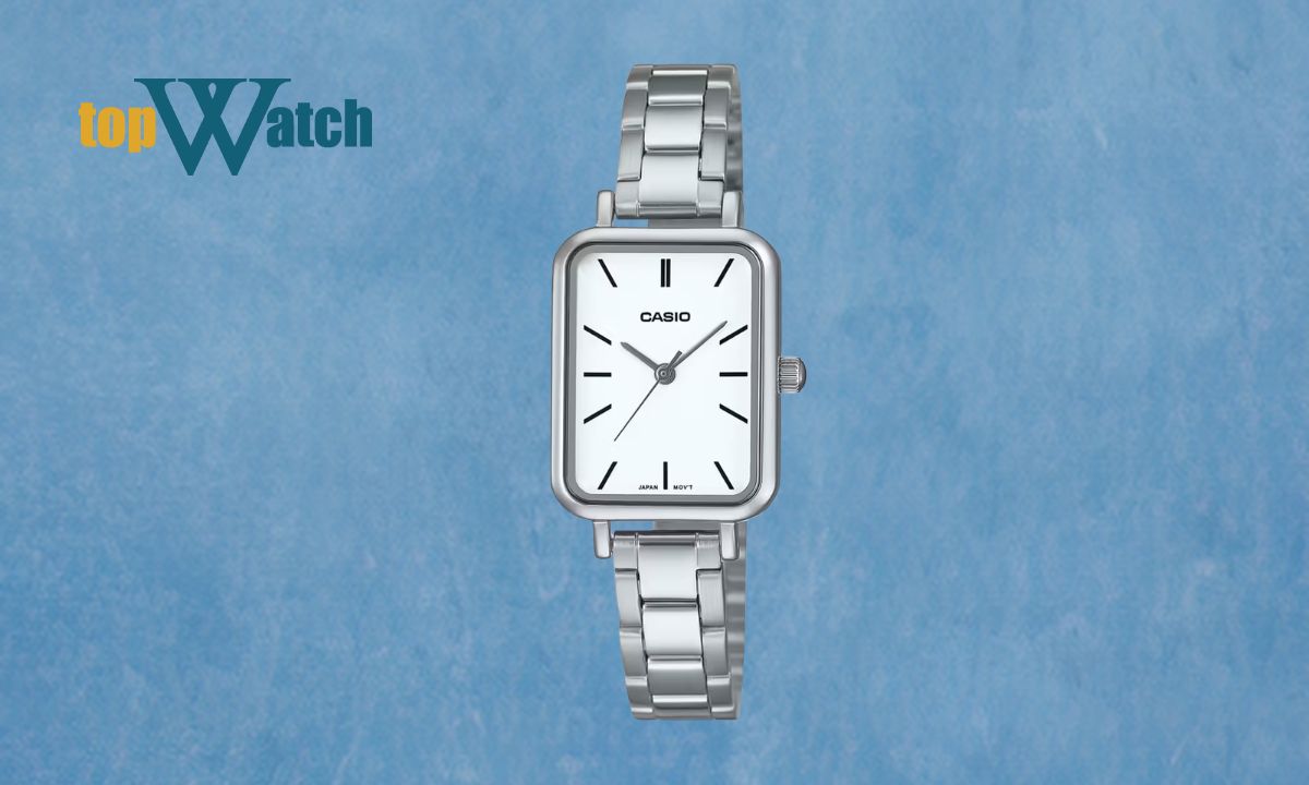 Gợi ý 12 mẫu đồng hồ Casio nữ dây kim loại đẹp, cuốn hút và thanh lịch Đồng hồ Casio LTP-V009D-7EUDF mặt chữ nhật