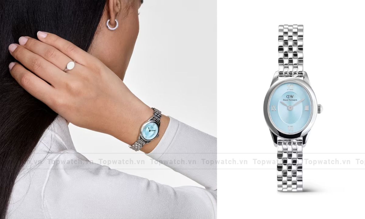 Đồng hồ DW nữ dây kim loại Ophelia Mini DW00100809 mặt xanh