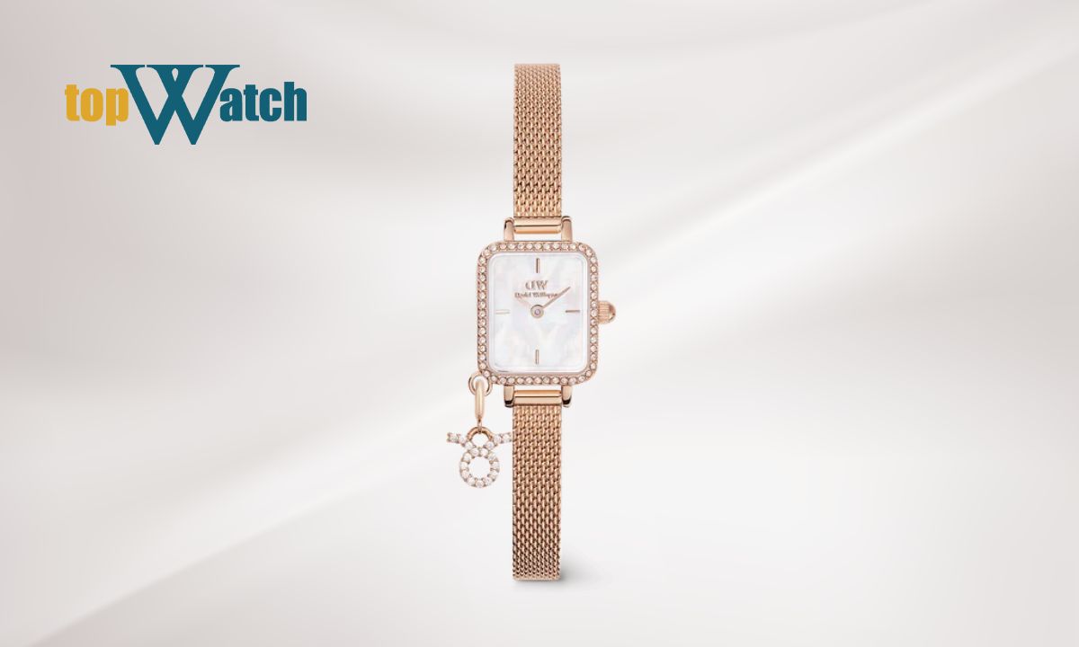 Đồng hồ DW nữ dây kim loạiQuadro Mini Crystal Zodiac DW00100751