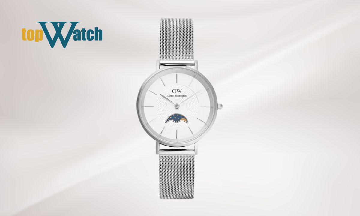 Đồng hồ nữ Daniel Wellington Petite Lune Sterling DW00100772 mặt trắng