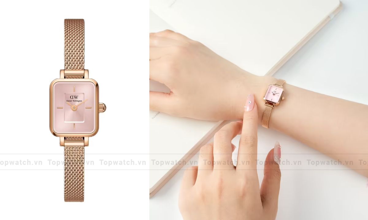 Đồng hồ nữ Daniel Wellington Quadro Mini Melrose RG Blush DW00100650
