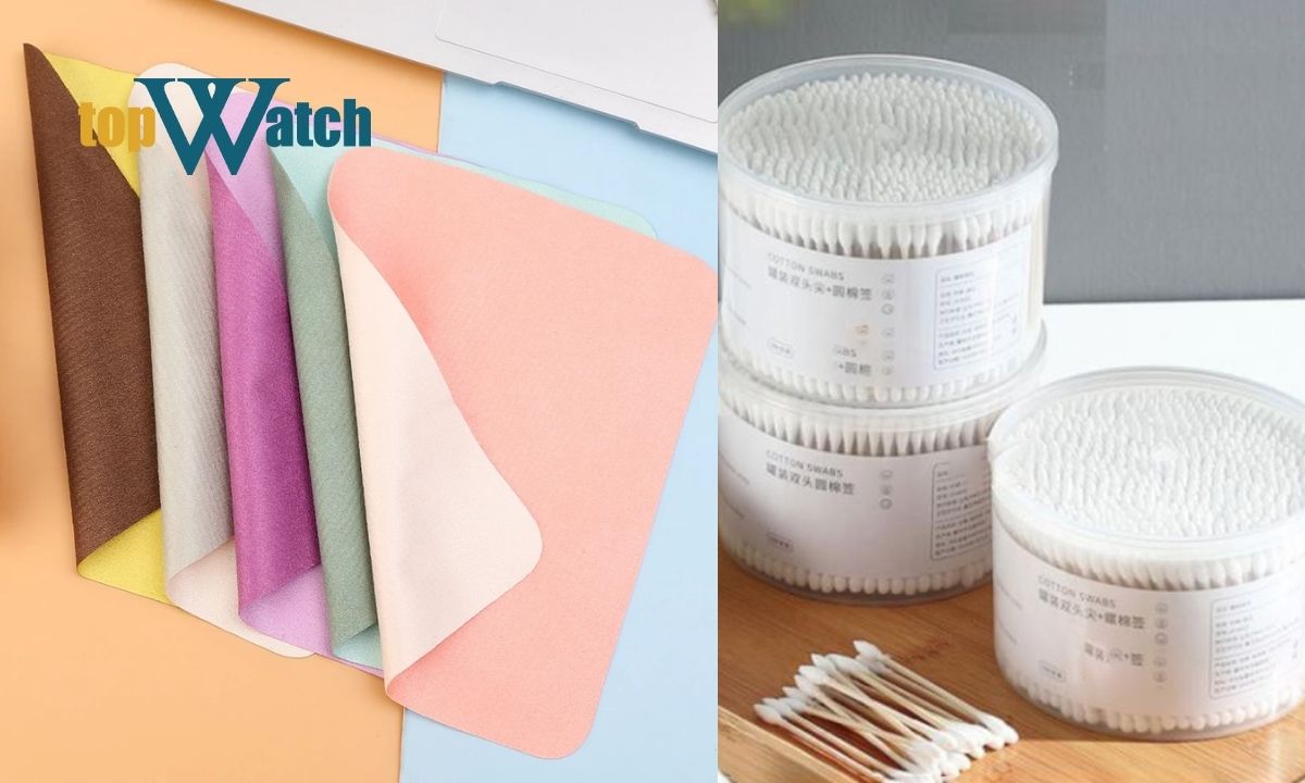 Khăn microfiber mềm và tăm bông là dụng cụ dễ tìm mua bên ngoài