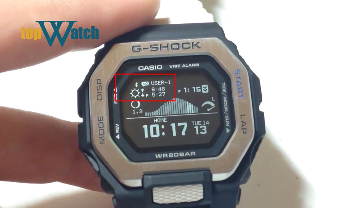 Tính năng moon data trên đồng hồ Casio G-Shock GBX100