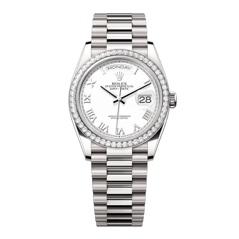 Đồng Hồ Rolex Day-Date 128349RBR-0025 Vàng trắng 2020