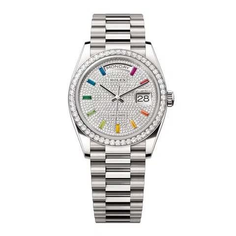 Đồng Hồ Rolex Day-Date 128349RBR-0006 Vàng trắng