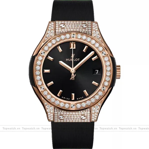 Hublot Classic Fusion 581.OX.1480.RX.1704 King Gold Pavé Watch 33mm