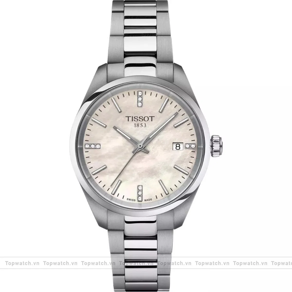 Tissot PR100 T150.210.11.116.00 Diamonds Silver-Tone Watch 34mm Tissot PR100 T150.210.11.116.00 Diamonds Silver-Tone Watch 34mm