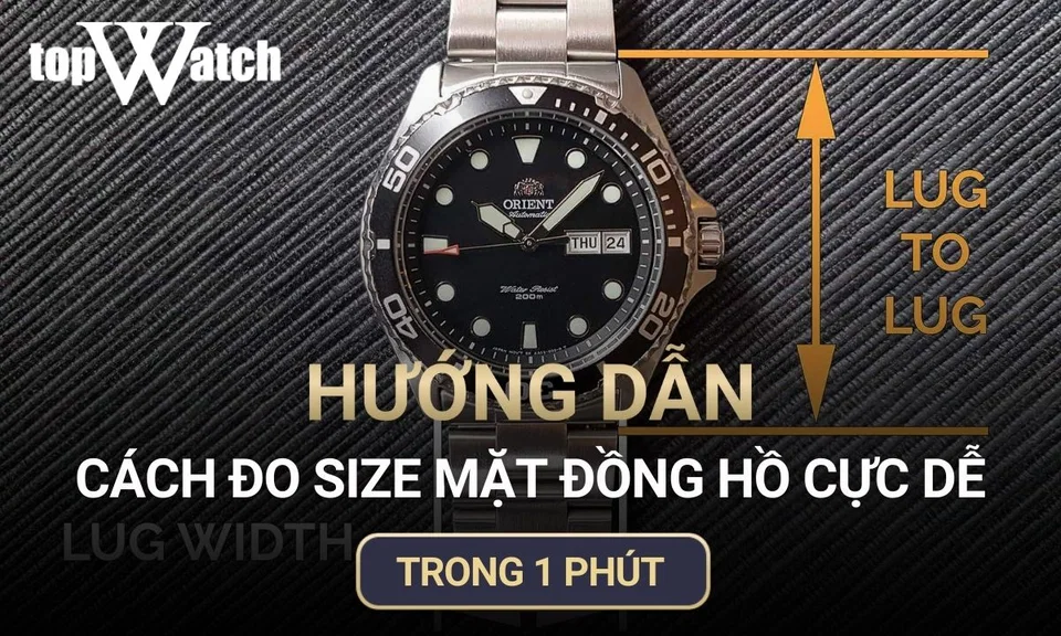 hướng dẫn cách đo size mặt đồng hồ