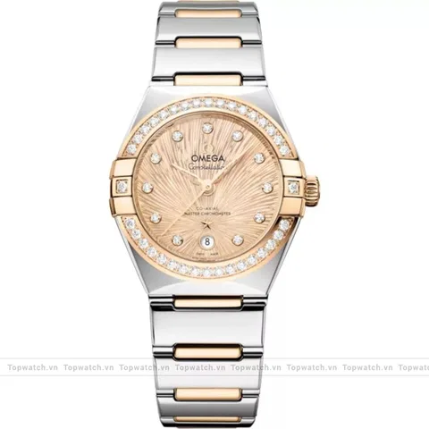 Omega Constellation 131.25.29.20.58.002 Moonshine 18K Diamonds Watch 29mm