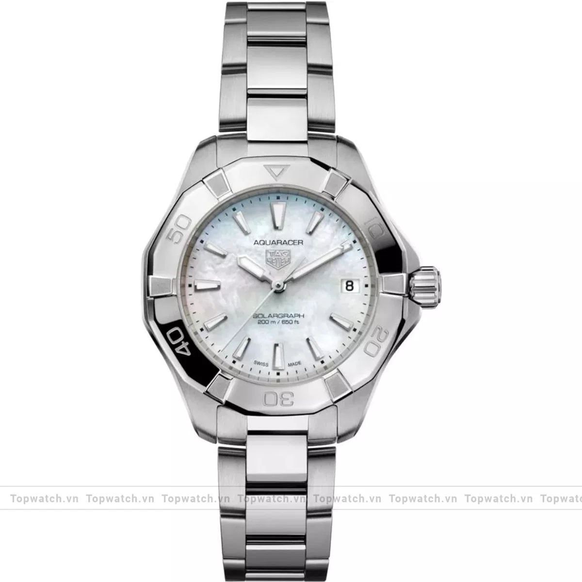 TAG Heuer WBP1312.BA0005 Aquaracer Silver Solar Watch 34mm TAG Heuer WBP1312.BA0005 Aquaracer Silver Solar Watch 34mm