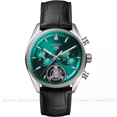 Tag Heuer Carrera CBS5011.FC6566 Green Chronograph Watch 42mm