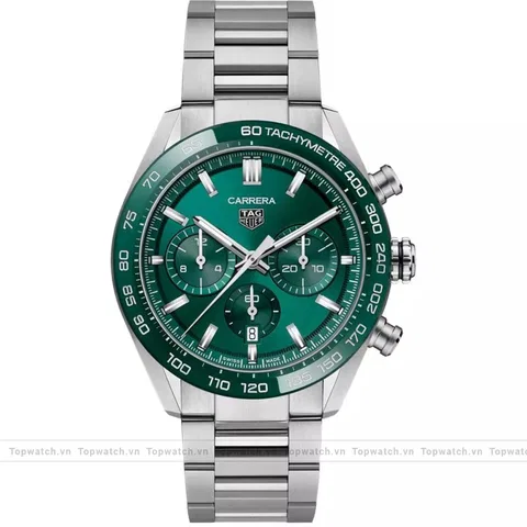 Tag Heuer Carrera CBN2A1N.BA0643 Green-Tone Chronograph Watch 44mm