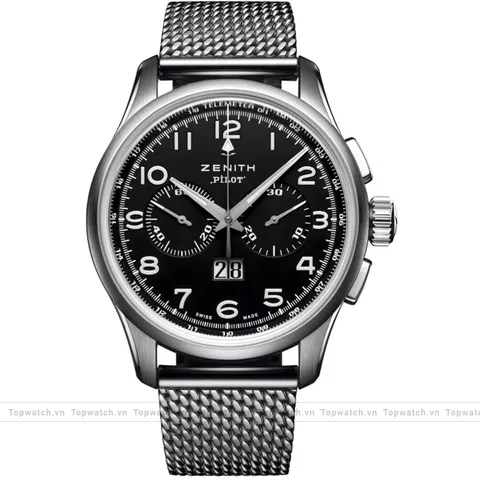 Zenith Pilot 03.2410.4010/21.M2410 Mens Stainless Steel Sapphire Watch 42mm
