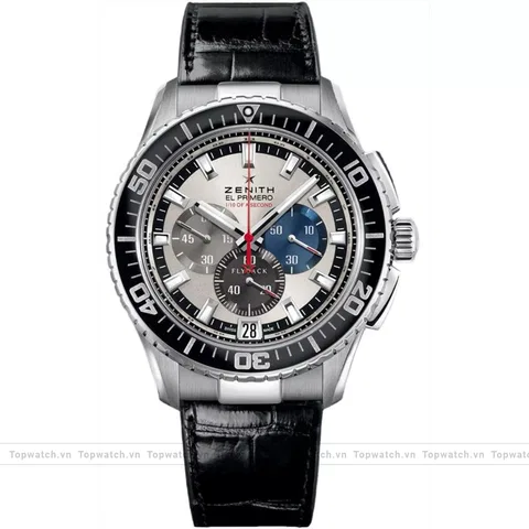 Zenith El Primero 03.2062.4057/69.C714 Mens Stainless Steel Rubber Black Watch 45.5mm