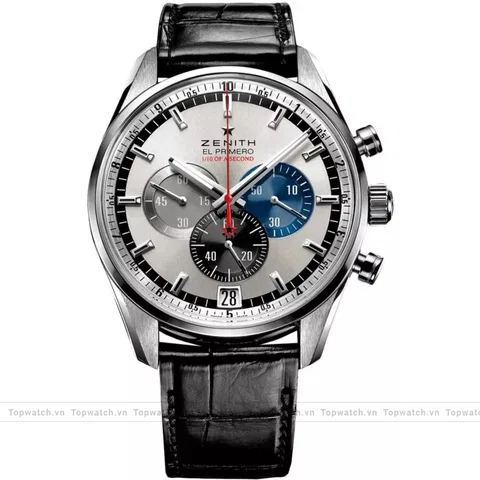 Zenith El Primero 03.2041/69.C496 Mens Leather Stainless Steel Black Watch 42mm