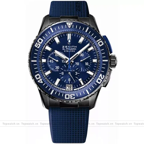 Zenith El Primero 24.2066.405/57.R514 Mens Rubber Blue Sapphire Watch 45.5mm