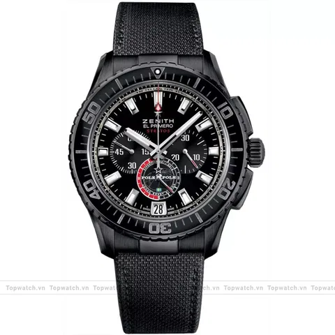 Zenith El Primero 24.2062.405/27.C707 Mens Fabric Black Sapphire Watch 45.5mm