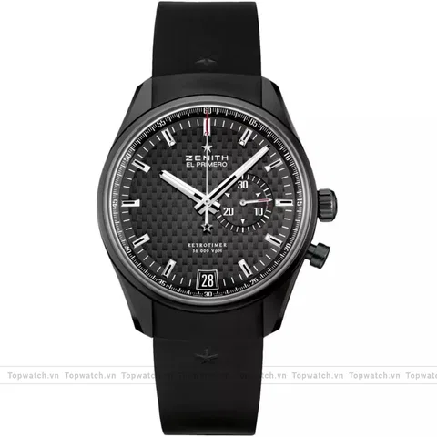 Zenith El Primero 75.2030.4055/21.R580 Mens Chronograph Rubber Black Watch 42mm