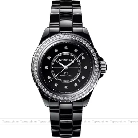 Chanel J12 H6526 Diamond Bezel Watch 38mm