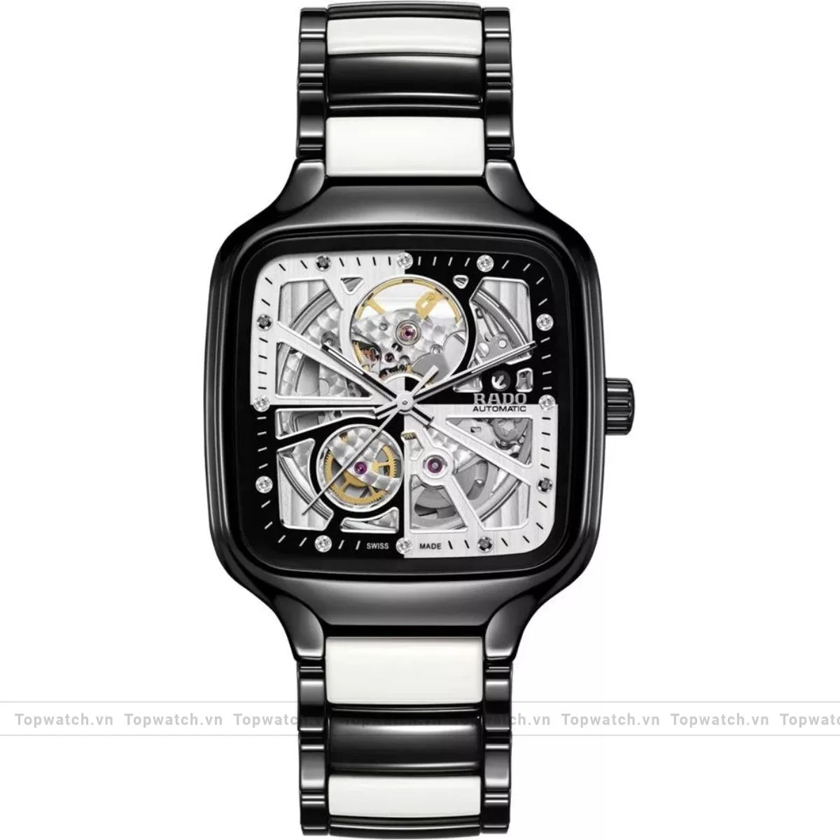 Rado True Square R27086752 Open Heart Diamonds Limited Edition Watch 38mm Rado True Square R27086752 Open Heart Diamonds Limited Edition Watch 38mm
