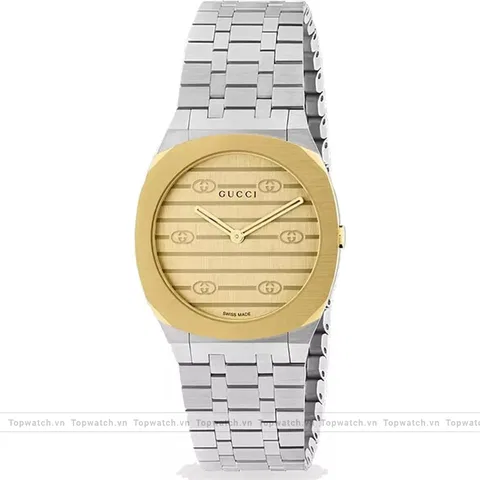 Gucci 25H YA163502 Gold Tone Watch 30mm