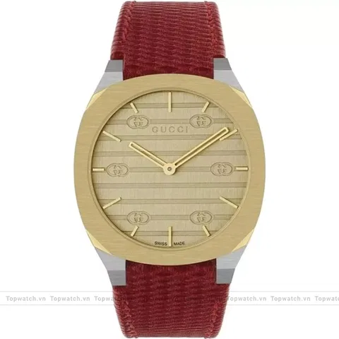 Gucci 25H YA163415 Red Tone Watch 34mm