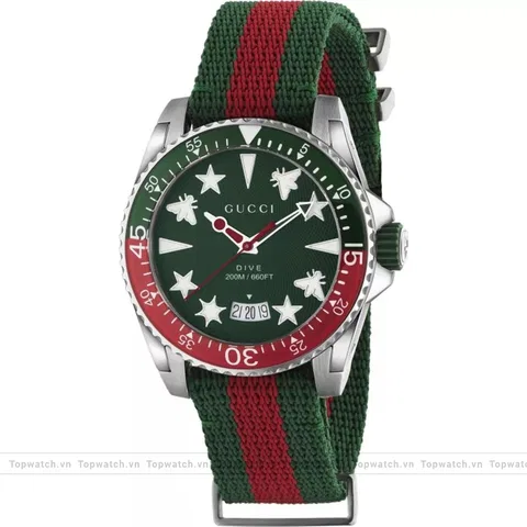 Gucci Dive YA136339 Green Fabric Strap Unisex 40mm