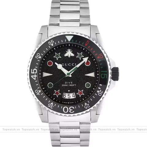 Gucci Dive YA136221 Quartz Black Watch 45mm