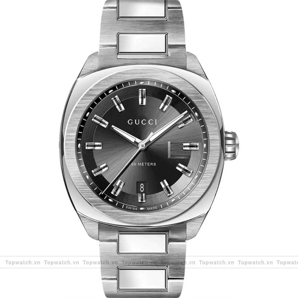 GUCCI GG2570 YA142201 Xl Black Sun Brushed Watch 44mm GUCCI GG2570 YA142201 Xl Black Sun Brushed Watch 44mm
