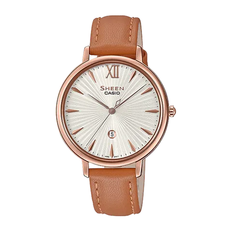 Đồng hồ Casio Nữ SHE-4534PGL-7AUDF Dây Da 39.6mm