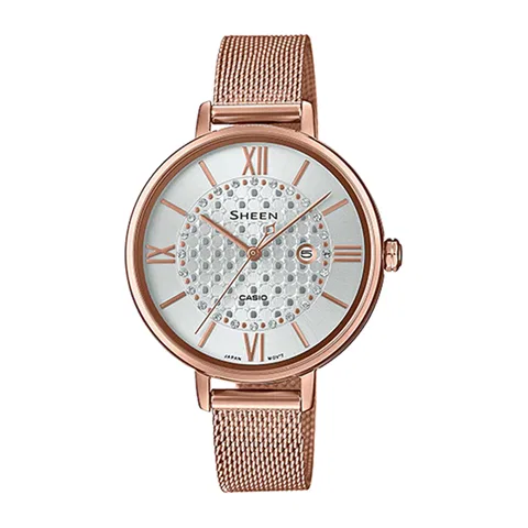 Đồng hồ Casio Nữ SHE-4059PGM-7AUDF Dây Mesh 41x34mm