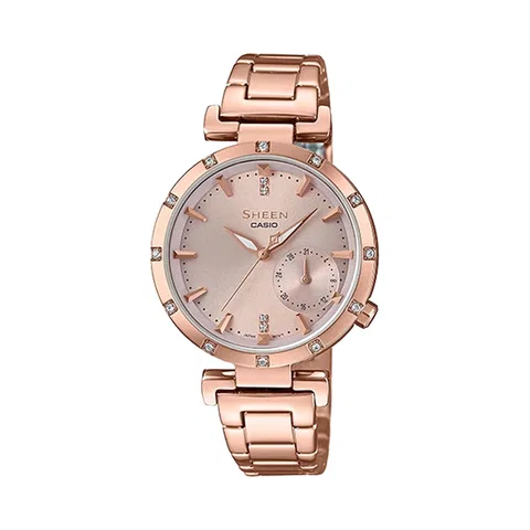 Đồng hồ Casio Nữ SHE-4051PG-4AUDF Dây Thép Không Gỉ 37.5mm