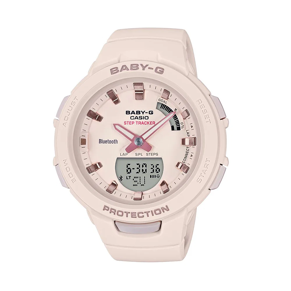 Đồng hồ Casio Nữ BSA-B100-4A1DR Dây Cao Su 49mm Đồng hồ Casio Nữ BSA-B100-4A1DR Dây Cao Su 49mm
