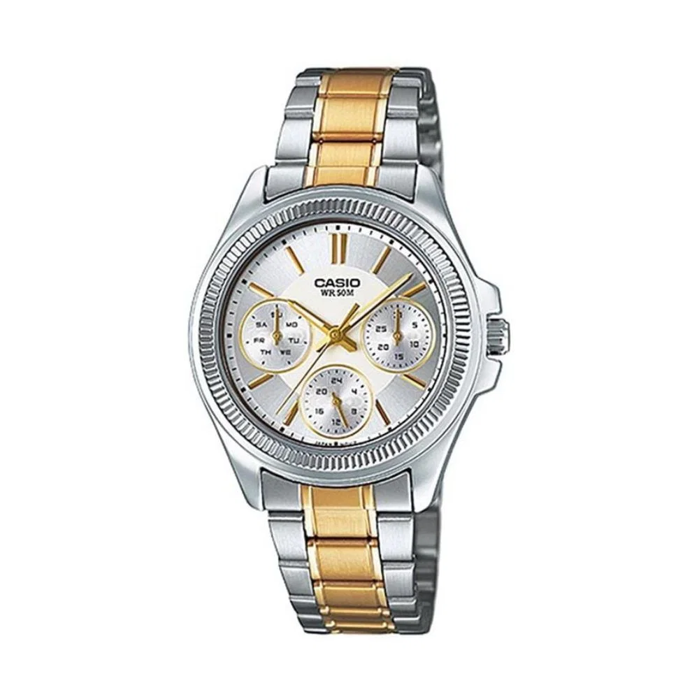 Đồng Hồ Casio Nữ LTP-2088SG-7AVDF Dây Kim loại 33mm Đồng Hồ Casio Nữ LTP-2088SG-7AVDF Dây Kim loại 33mm