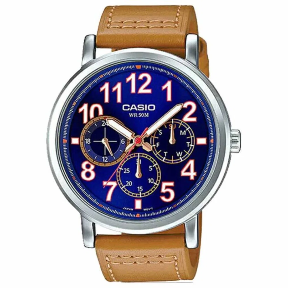 Đồng Hồ Casio Nam MTP-E309L-2B2VDF Dây Da 45mm Đồng Hồ Casio Nam MTP-E309L-2B2VDF Dây Da 45mm