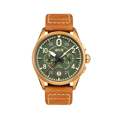 Đồng hồ AVI-8 Nam AV-4089-02 Dây Da 42mm