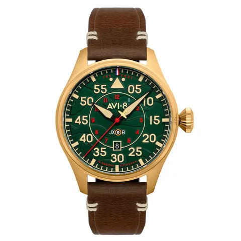 Đồng hồ AVI-8 Nam AV-4097-04 Dây Da 46mm