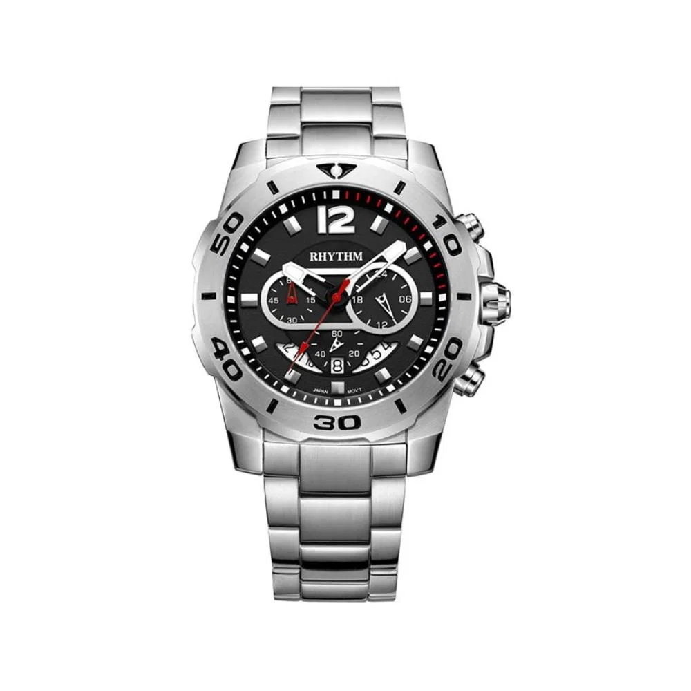 Đồng Hồ Rhythm Nam S1408S02 Dây Thép không gỉ 44mm Đồng Hồ Rhythm Nam S1408S02 Dây Thép không gỉ 44mm