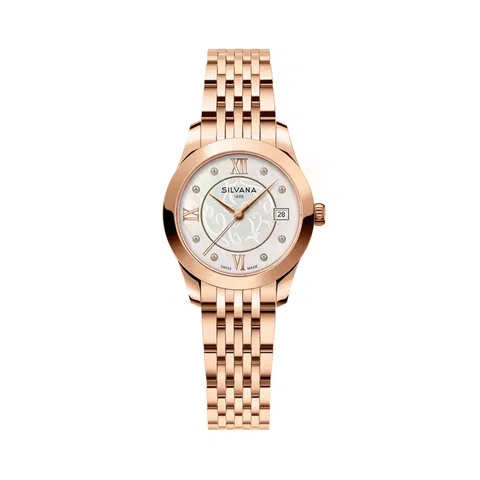 Đồng hồ Silvana Nữ SR28QRR6BR Dây Thép Không Gỉ 28mm