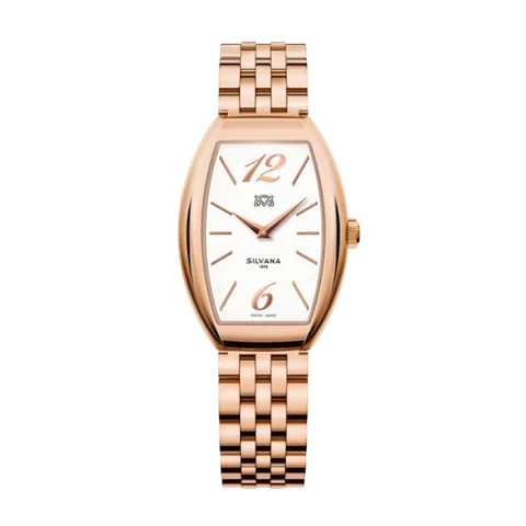 Đồng hồ Silvana Nữ ST28QRR24R Dây Thép Không Gỉ Mạ Vàng 39x28mm