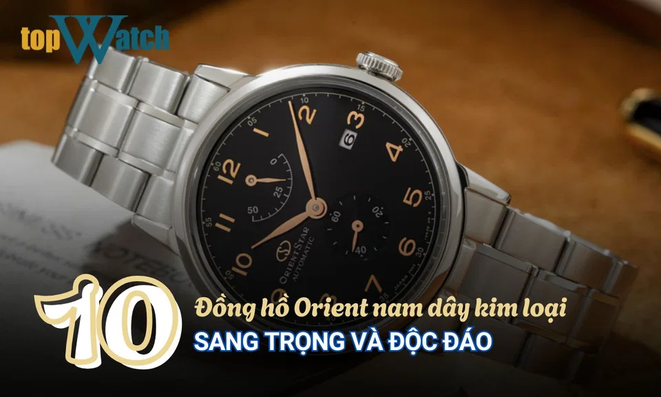đồng hồ orient nam dây kim loại