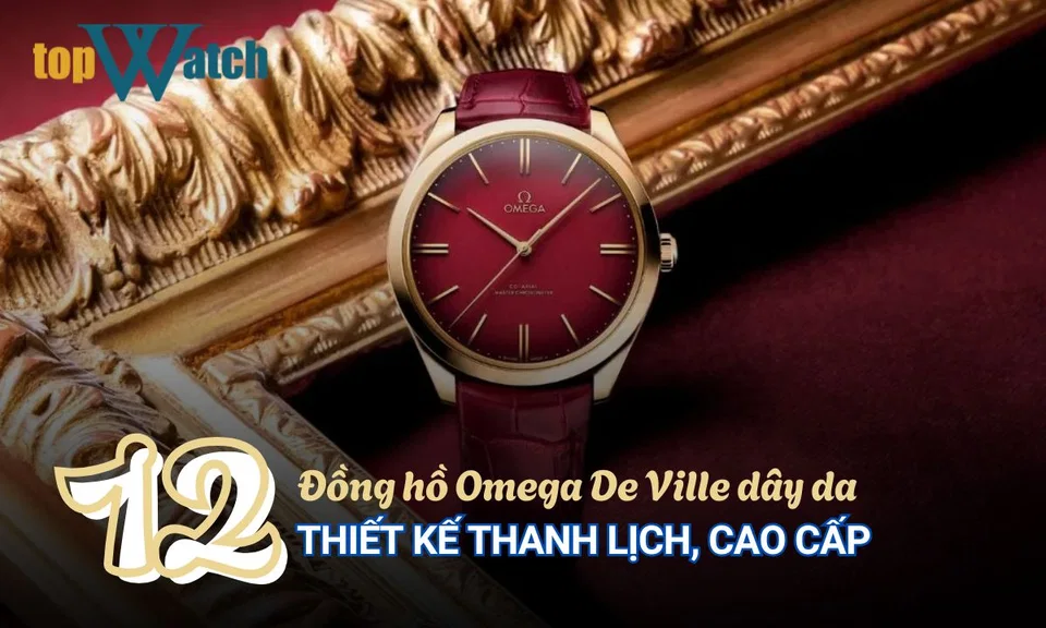 đồng hồ omega de ville dây da