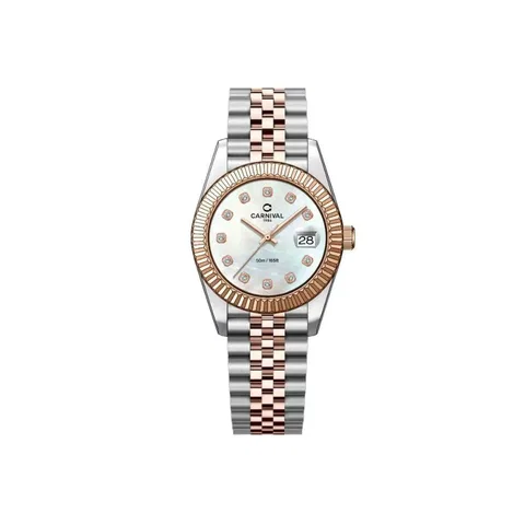 Đồng Hồ Carnival Nữ 8250L-CH-TK Quartz Dây Thép không gỉ 32mm