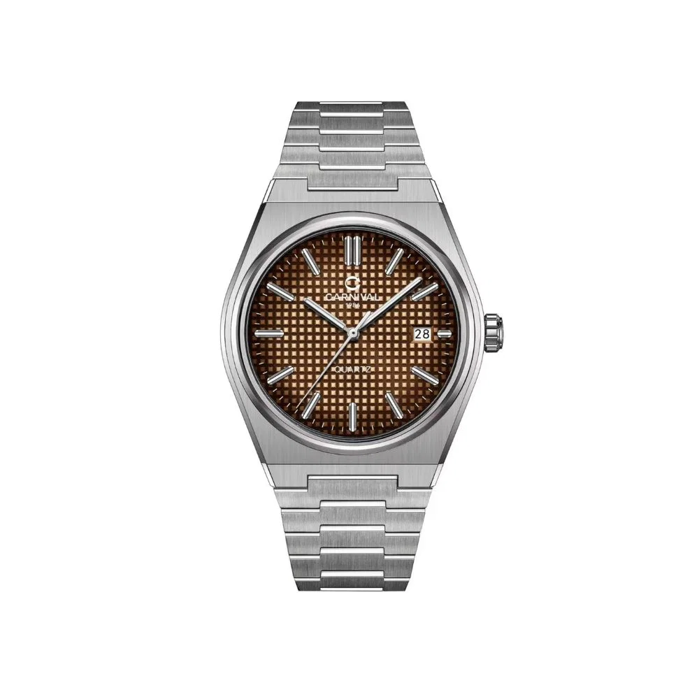 Đồng Hồ Carnival Nam 8251G-VT-N Quartz Dây Thép không gỉ 38mm Đồng Hồ Carnival Nam 8251G-VT-N Quartz Dây Thép không gỉ 38mm