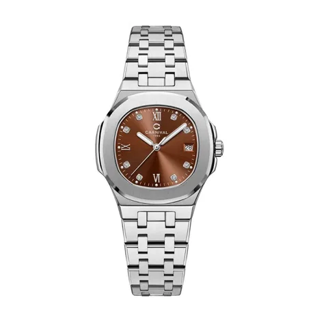 Đồng Hồ Carnival Nữ 8160L-VT-N Quartz Dây Thép không gỉ 34mm